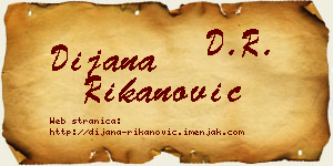 Dijana Rikanović vizit kartica